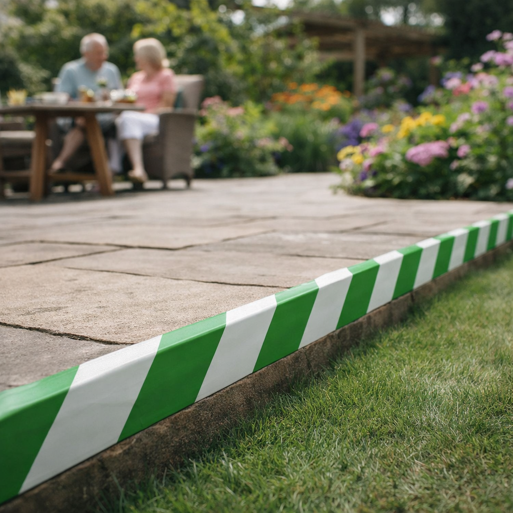PVC Hazard Floor Marking Tape – 50mm Green & White – Durable – Indoor/Outdoor Use