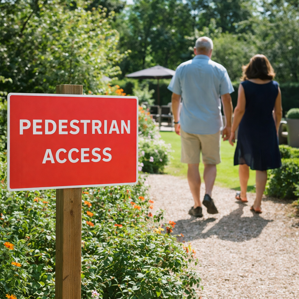 Pedestrian Access Traffic Signs – 600mm x 450mm – Rigid Plastic – Indoor/Outdoor Use