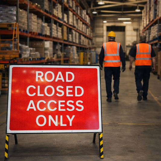 Road Closed Access Only Sign – Reflective – Zintec Material – Temporary Traffic Management