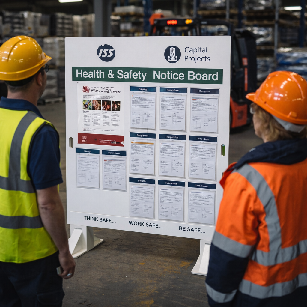 Free Standing Site Safety Information Board – 1050mm x 1420mm – Durable Correx Plastic – Industrial Use