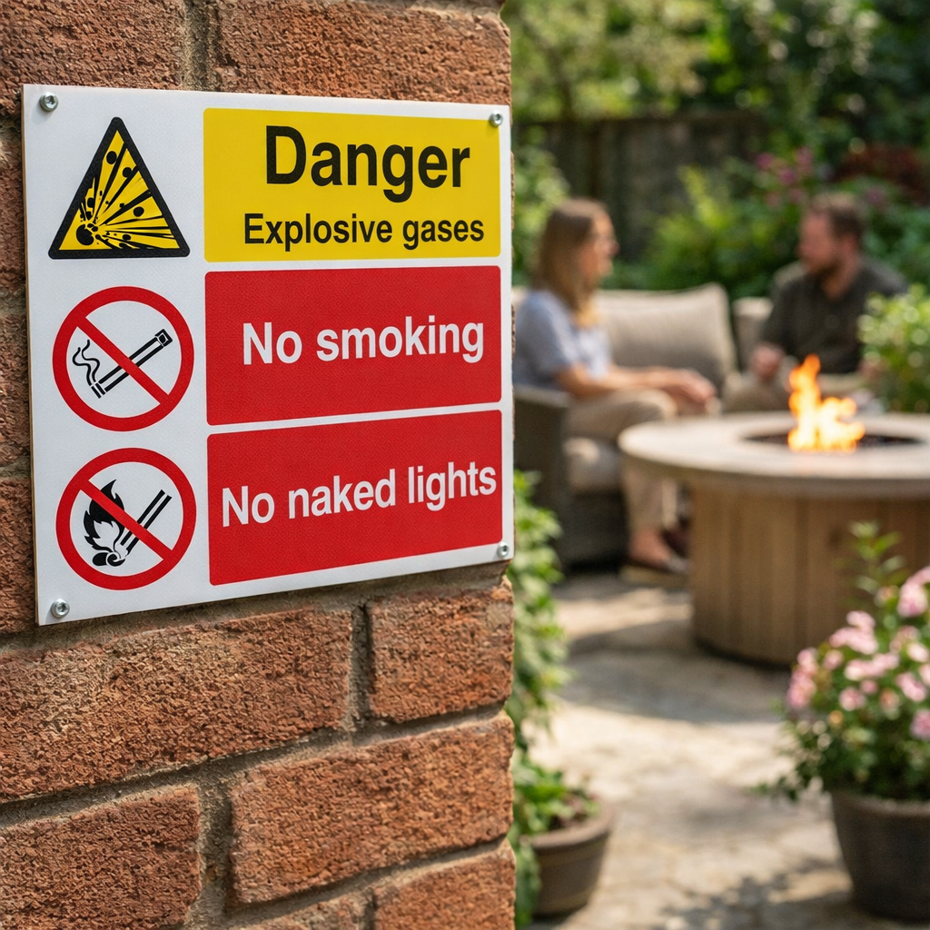 Safety Sign – Danger Explosive Gases – 1mm Plastic – Indoor/Outdoor Use