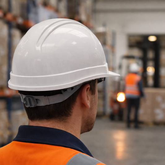 Safety Helmet – White – HDPE with Sweatband – Industrial Use
