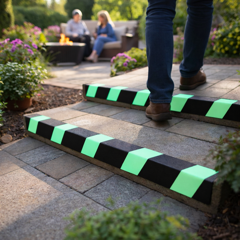 Photoluminescent Safety Tape – Black & Glow – Class 'B' – Indoor/Outdoor