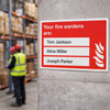Fire Warden Signs – Space for 3 People – Customizable Safety Signage – Commercial Use