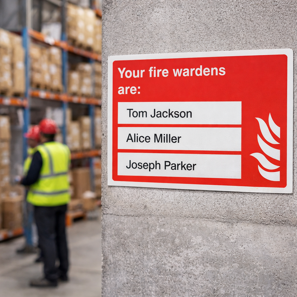 Fire Warden Signs – Space for 3 People – Customizable Safety Signage – Commercial Use
