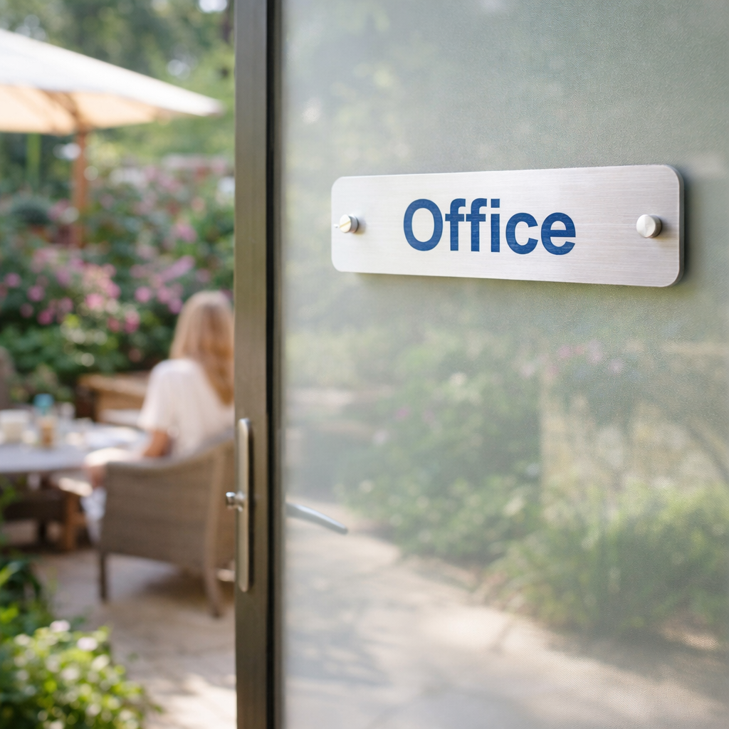 Custom Aluminum Door Signs – 450mm x 150mm – Visual Impact – Indoor/Outdoor