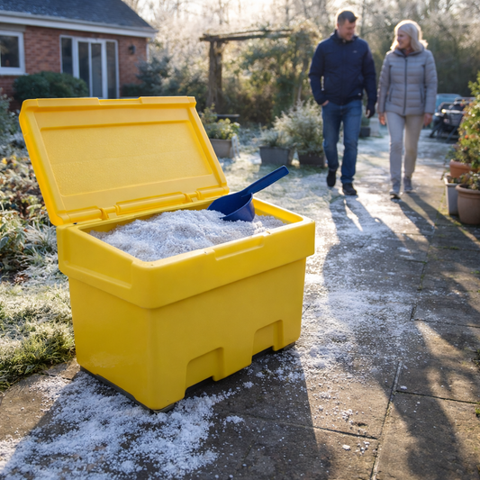 Grit Bin with De-icing Salt – 350kg Capacity – Durable Polyethylene – Outdoor Use