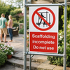 Scaffolding Safety Sign – 400mm x 600mm – Rigid Plastic – Indoor/Outdoor