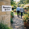Reception Arrow Left Signs – 1mm Rigid Plastic – Indoor/Outdoor Use