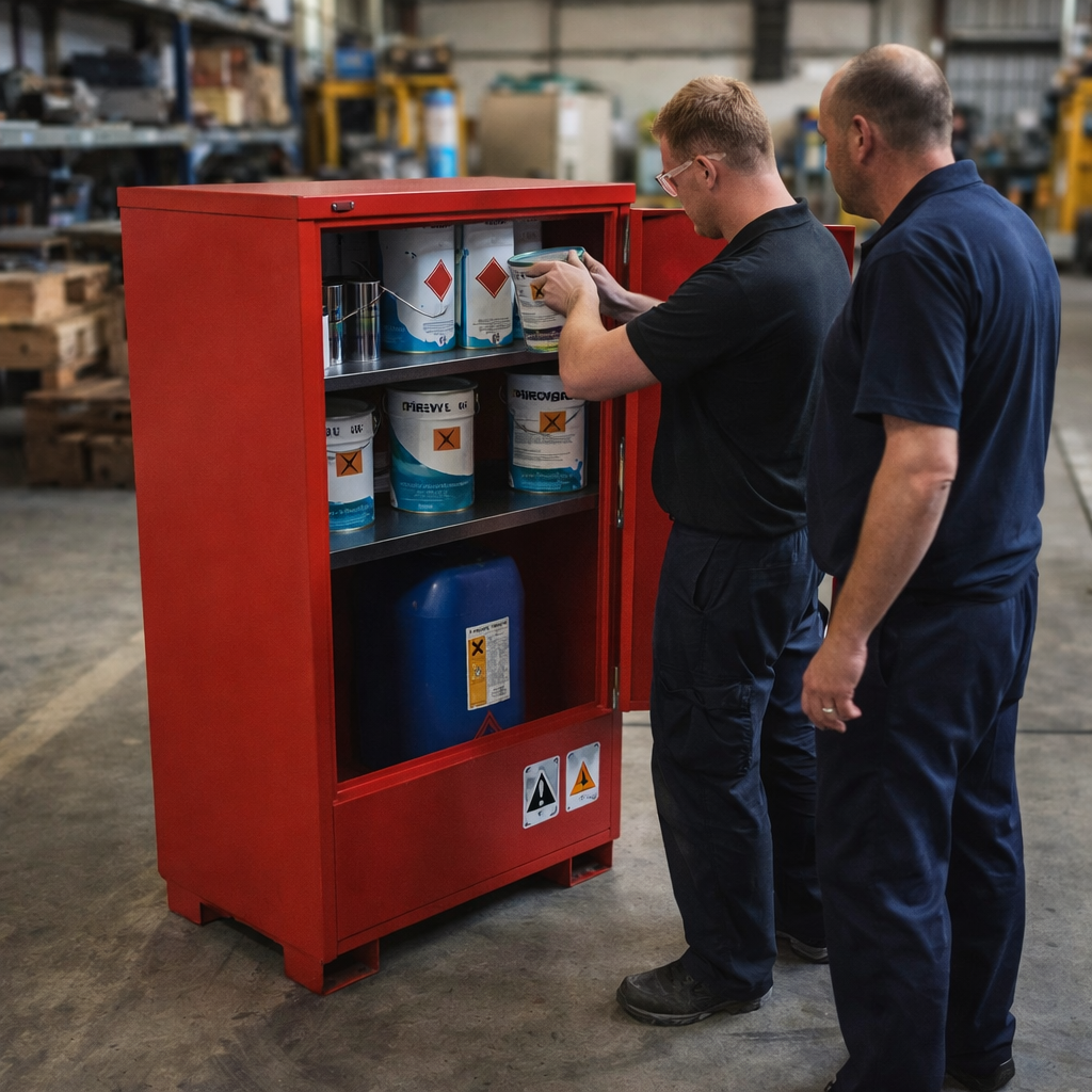 Flammable Storage Cabinet – 800x585x1250mm – Heavy Duty Steel – Industrial Use