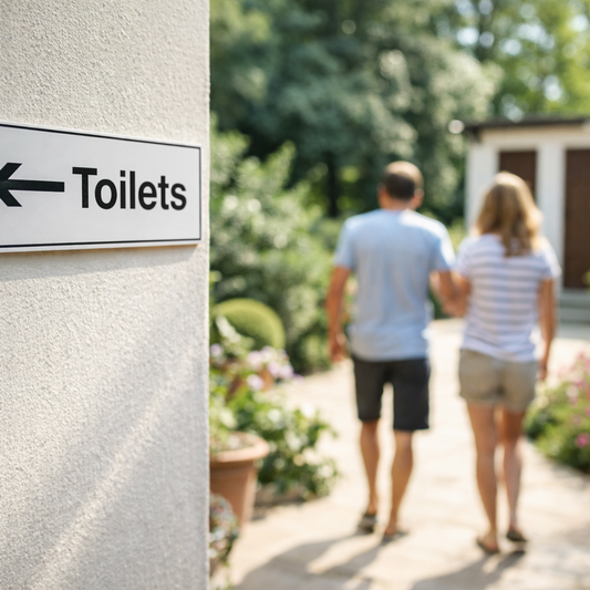 Toilet Arrow Left Sign – 1mm Rigid Plastic – Indoor/Outdoor