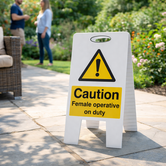 Caution Operative Sign – 300mm x 600mm – Fluted Polypropylene – Indoor/Outdoor