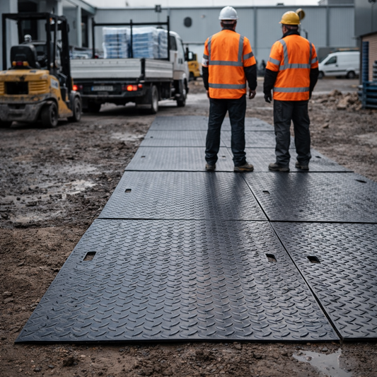 Heavy-Duty Ground Protection Mats – 1.2m x 2.4m – High-Density Polyethylene – Industrial Use
