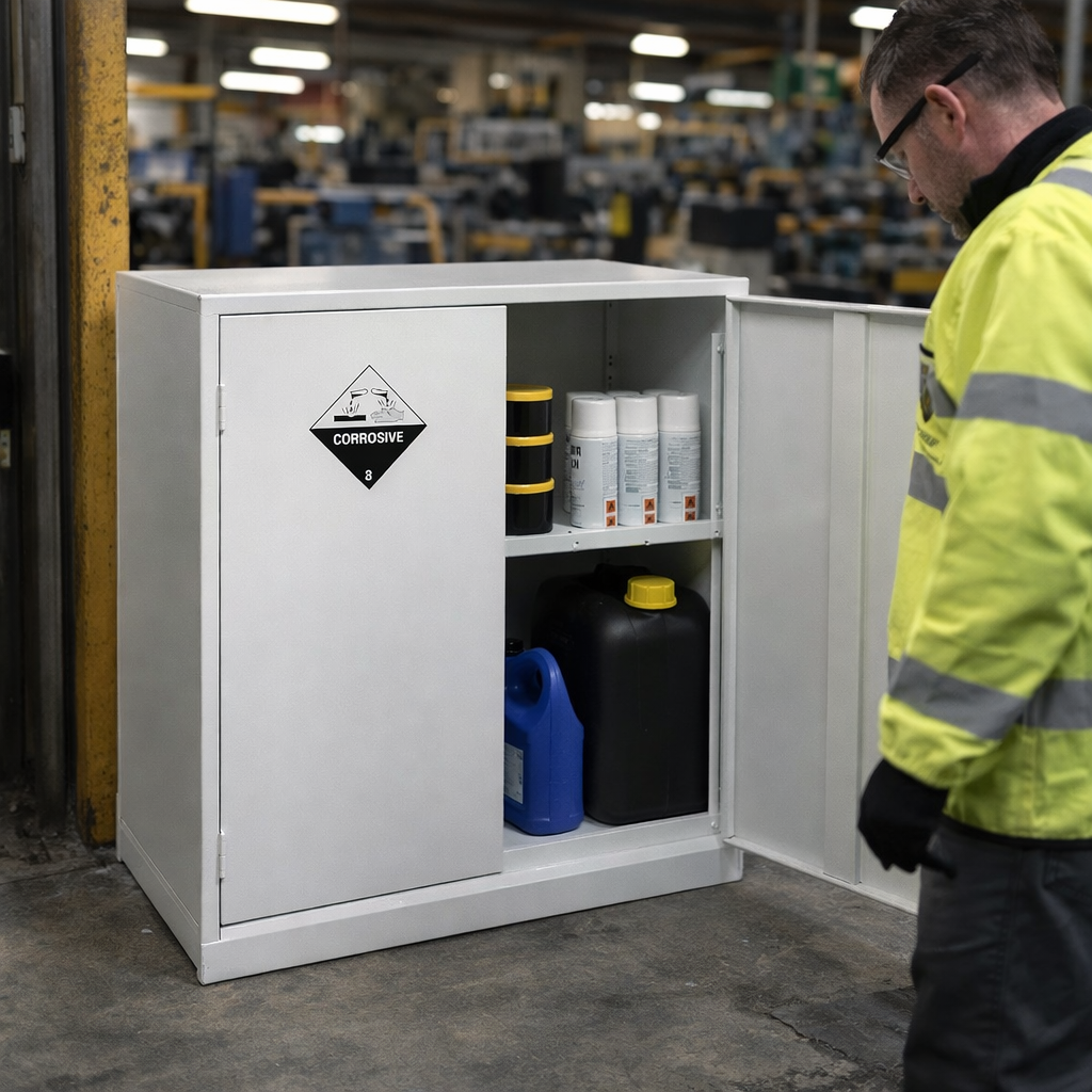 Acid Storage Cabinets – 915x915x457mm – Mild Steel – Industrial Use