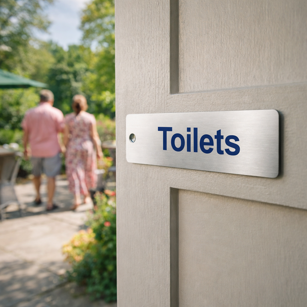 Toilet Door Signs – 200mm x 50mm – Aluminium – Indoor/Outdoor Use