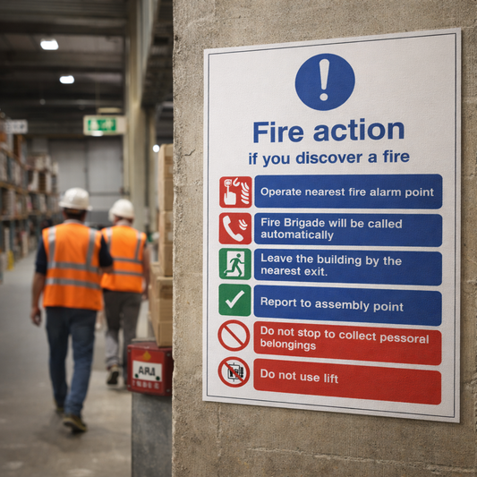 Fire Action Notice – Automatic Fire Brigade Call – Indoor Safety Sign