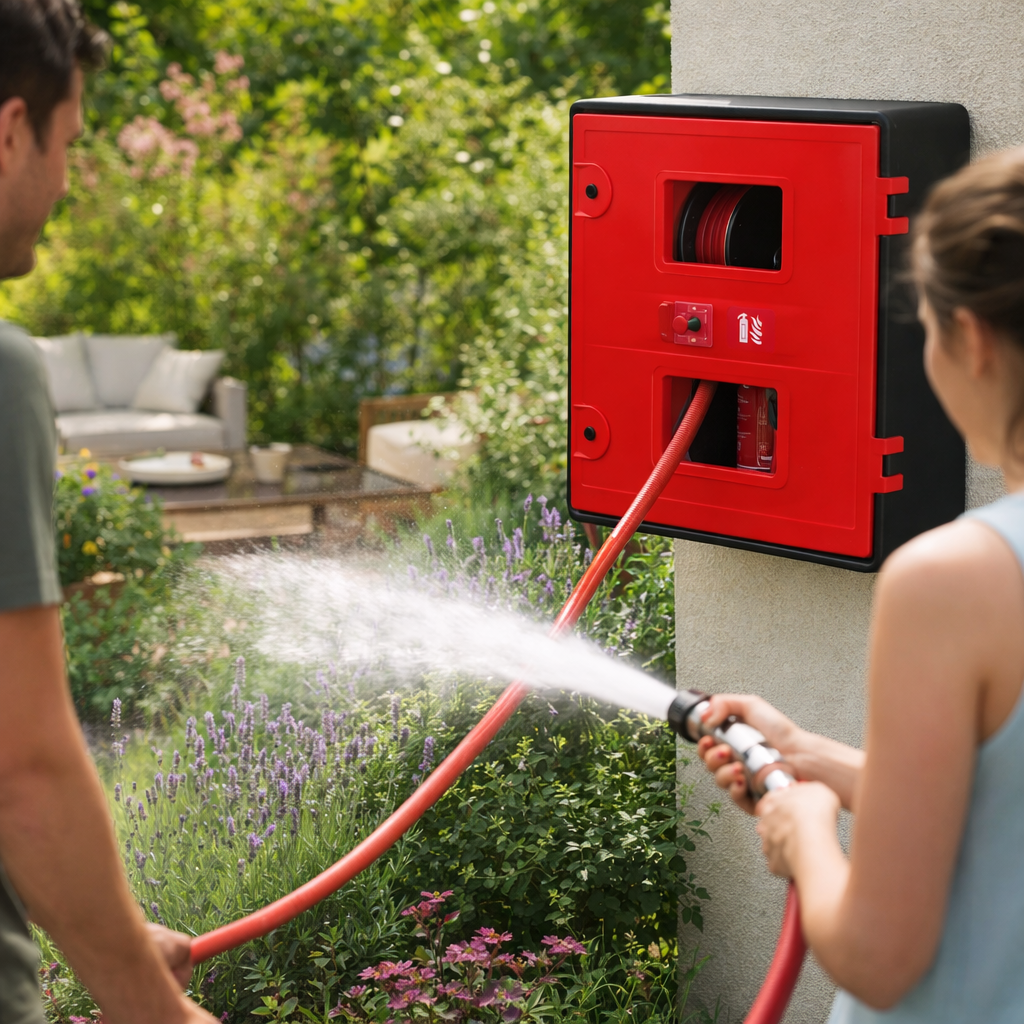 Fire Hose Reel Cabinet – Corrosion-Proof Polyurethane – Indoor/Outdoor Use