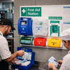 Kitchen First Aid Station – 1100mm x 735mm – Durable Plastic – Kitchen & Catering Use
