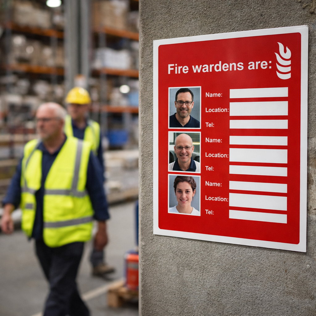 Fire Warden Sign – 215mm x 310mm – 3mm PVC – Indoor Safety