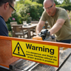 Safety Warning Sign – 300mm x 100mm – Self Adhesive Vinyl – Indoor/Outdoor Use