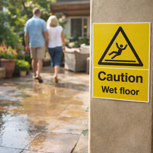 Caution Wet Floor Safety Signs – 1mm Rigid Plastic – Indoor/Outdoor Use