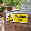 Caution Hot Safety Sign – 1mm Rigid Plastic – Indoor/Outdoor Use