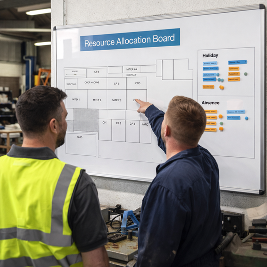 Magnetic Dry Wipe Board – 1200mm x 1500mm – Durable Aluminium Frame – Industrial Use