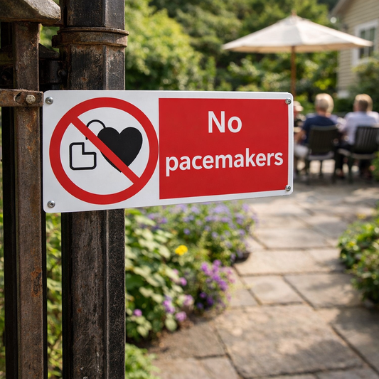 Safety Sign – No Pacemakers – Rigid Plastic & Vinyl – Indoor/Outdoor