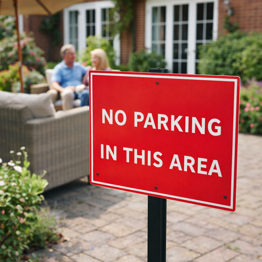 No Parking Traffic Sign – 600mm x 450mm – Polypropylene – Outdoor Use