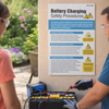 Battery Charging Safety Poster – 400mm x 600mm – Rigid Plastic – Indoor & Outdoor