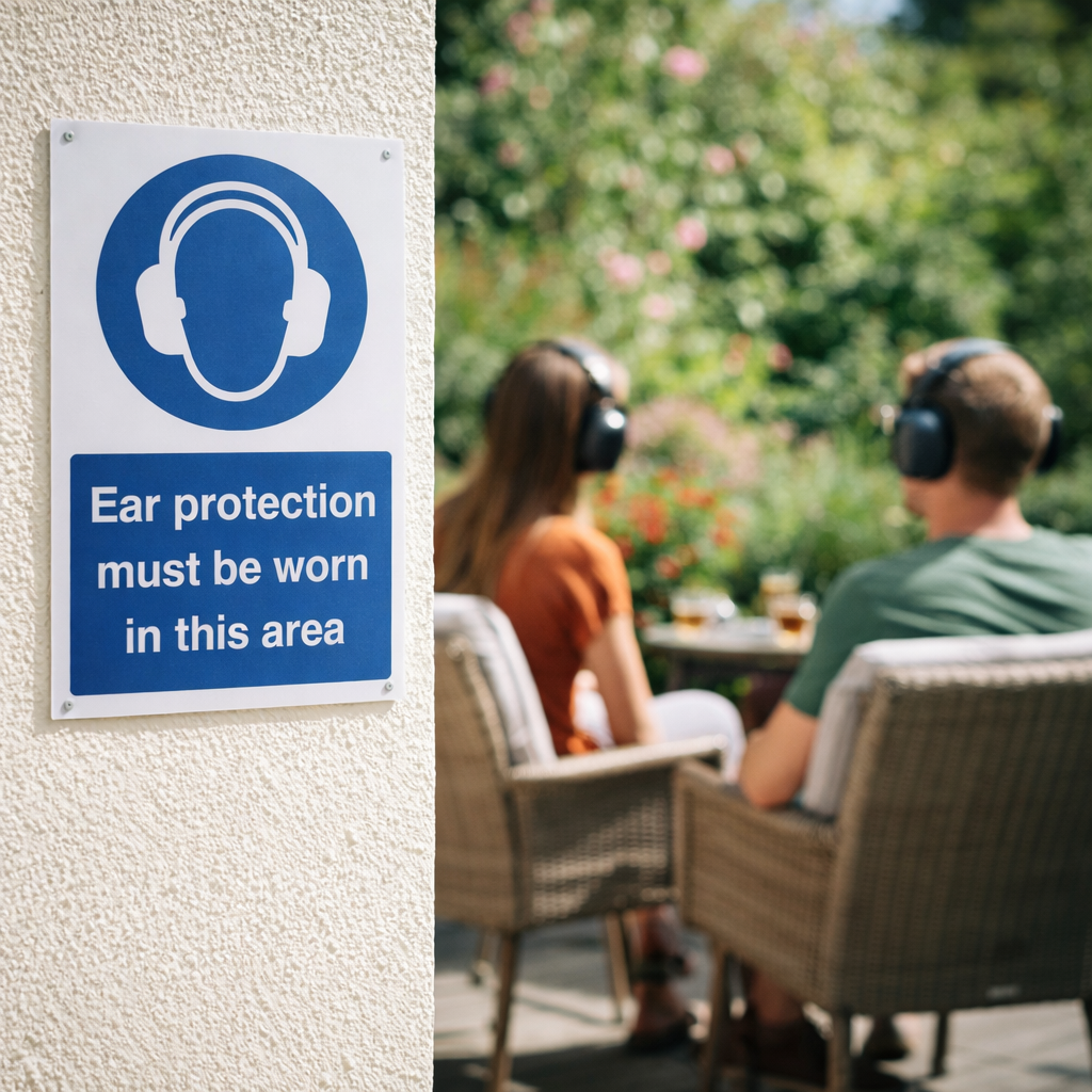 Ear Protection Safety Signs – A5 – Rigid Plastic & Vinyl – Indoor/Outdoor Use
