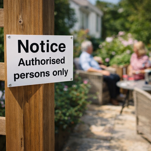 Notice Sign – Authorised Persons Only – 1mm Rigid Plastic – Indoor/Outdoor Use