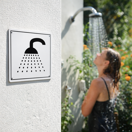 Shower Symbol Sign – 1mm Rigid Plastic – Indoor/Outdoor Use