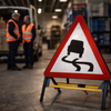 Slippery Road Reflective Temporary Road Traffic Sign – Class RA1 – Zintec Plate – Traffic Management