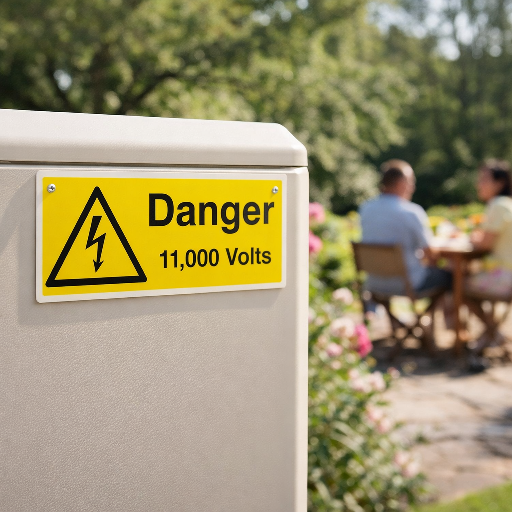Danger 11000 Volts Safety Signs – 1mm Rigid Plastic – Indoor/Outdoor Use