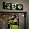 Fire Exit Sign – 300mm x 100mm – Polished Brass – Commercial Use