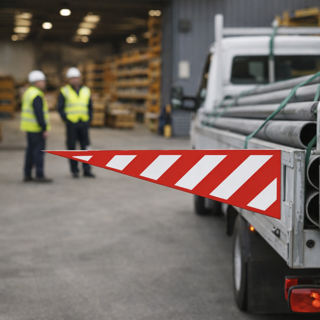 Protruding Load Marker – 1520mm x 300mm Red/White – 3mm Foam PVC – Vehicle Safety