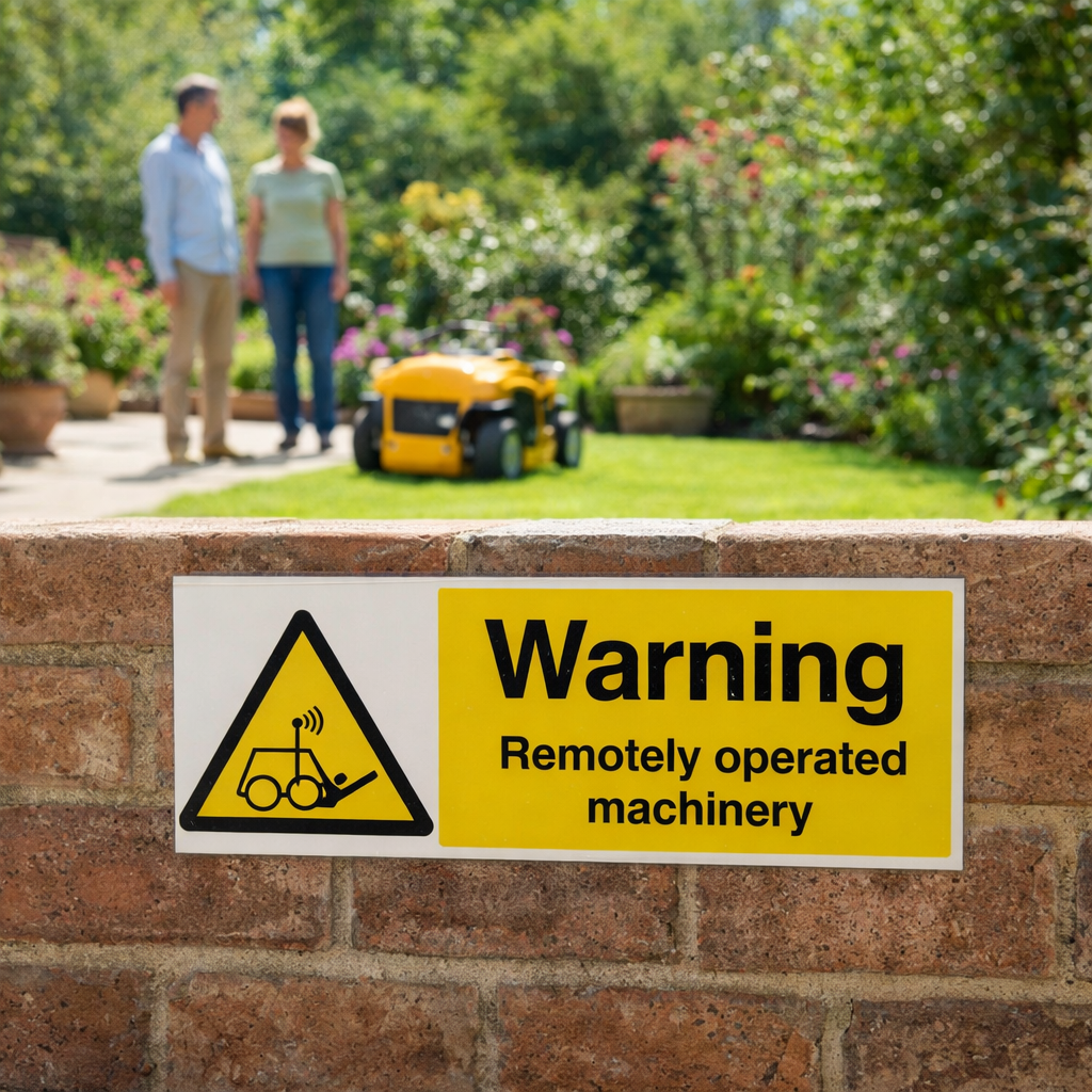 Remotely Operated Machinery Safety Signs – 1mm Rigid Plastic – Indoor/Outdoor Use