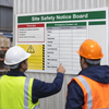 Site Safety Notice Board – 1800mm x 1000mm – Rigid Plastic – Industrial Use