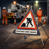 Fold-Up Road Sign – 600mm/750mm – Reinforced PVC – Road Works
