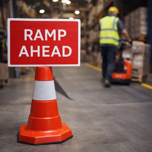 Reflective Cone Sign – 600mm x 450mm – Polypropylene – Traffic Safety