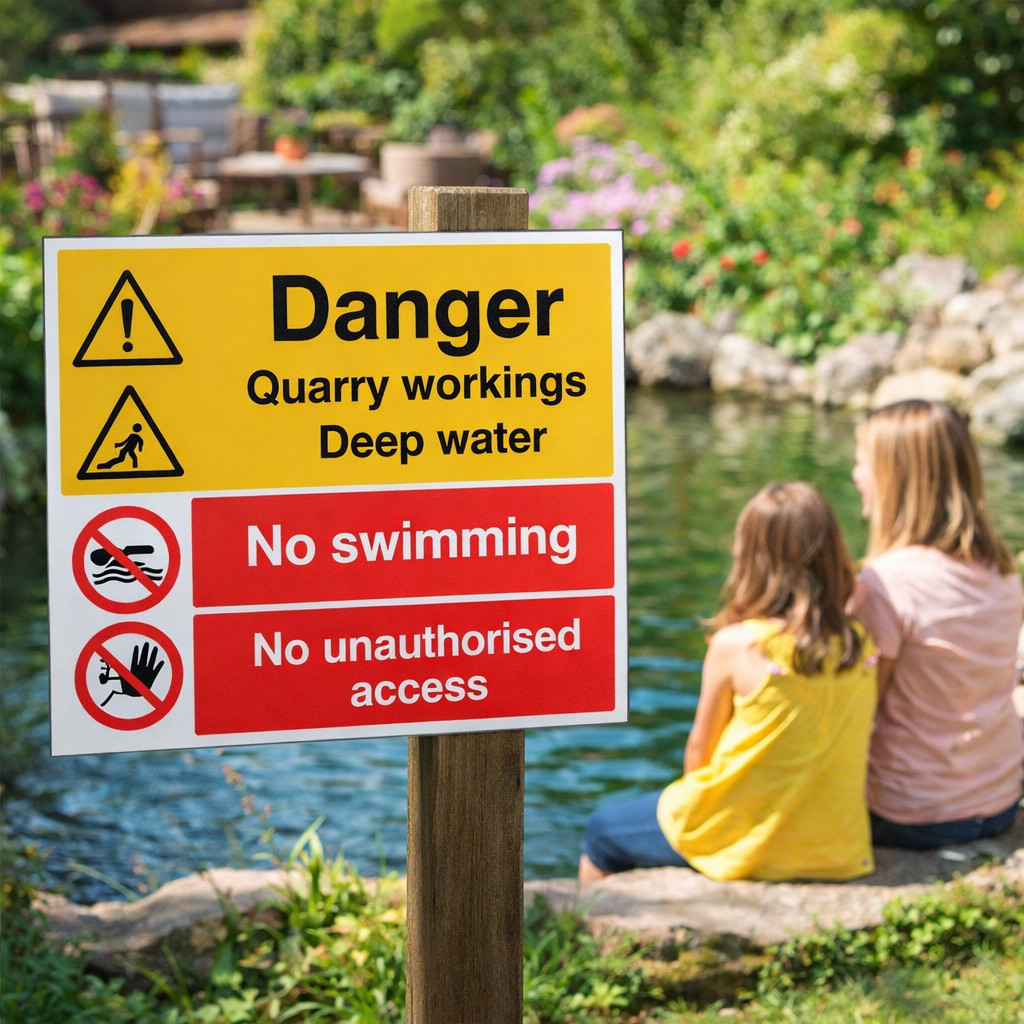 Danger Quarry Sign – 600mm x 450mm – Rigid Plastic – Indoor/Outdoor