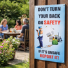 Safety Poster – Don't Turn Your Back on Safety – 510mm x 760mm – Synthetic Paper – Indoor/Outdoor Use
