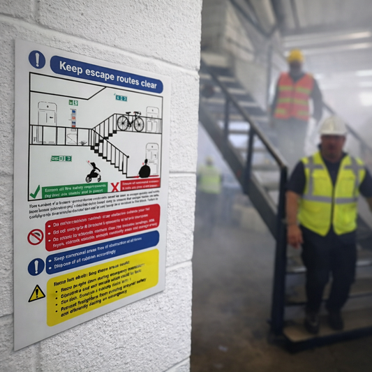 Escape Route Safety Sign – Durable Material – Indoor Use