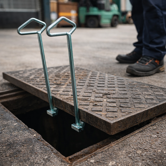 Heavy Duty Manhole Lifting Keys – 18" – Zinc Plated Steel – Industrial Use