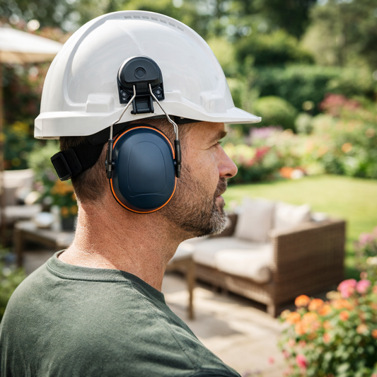 Helmet Mounted Ear Defenders – 31dB SNR – Adjustable Steel Arms – Industrial Use