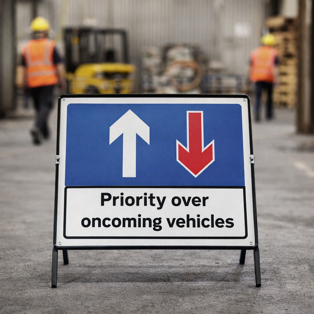 Fold-Up Road Sign – 900mm x 600mm – Reflective PVC – Work-Zones