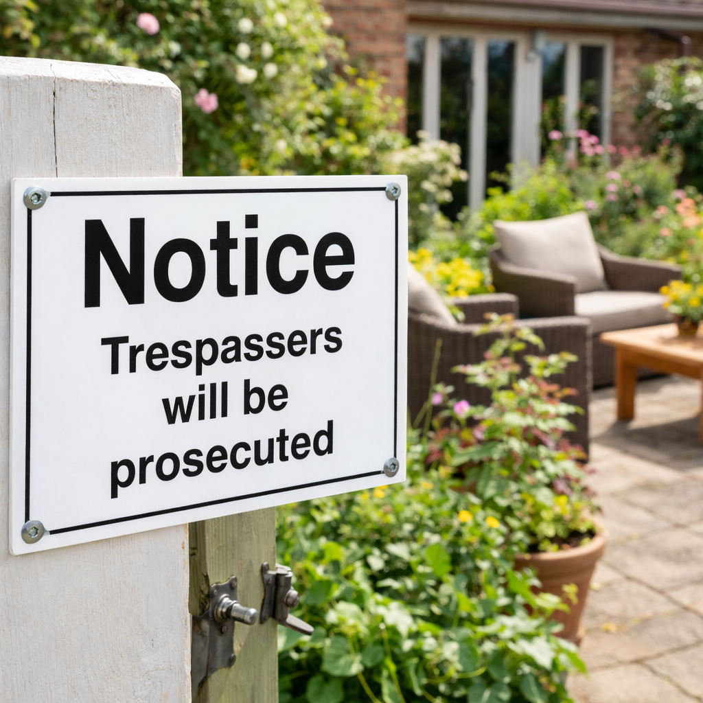Notice Trespassers Will Be Prosecuted Sign – 400mm x 300mm – Rigid Plastic – Indoor/Outdoor