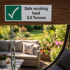 Safe Working Load 2.0 Tonnes Safety Sign – 1mm Rigid Plastic & Vinyl – Indoor/Outdoor Use