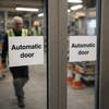 Automatic Door Window Sticker – 150mm x 150mm – Face Adhesive Vinyl – Indoor Use